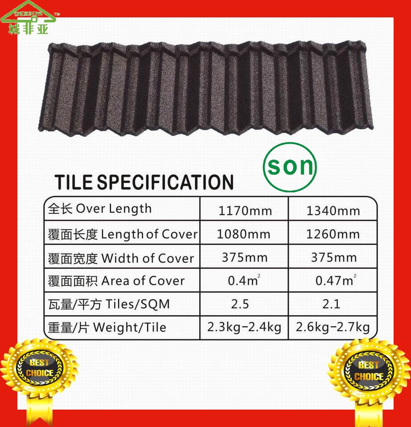 Price wind resistent stone coated steel roofing tile