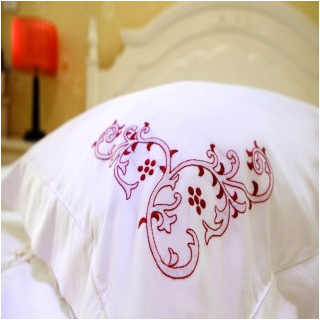 hand embroidery bed linen