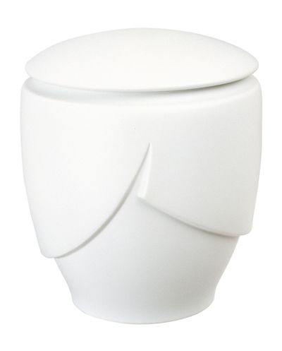 White porcelain cinerary urn - Victory white line