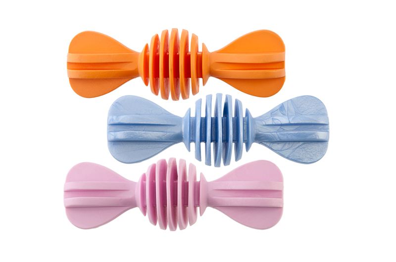 Eco-friendly, floating rubber dog toy - Dent-a-Chew bone - cleans teeth