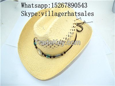 VG-MW001Cowboy Hat with Leather Ling, Customized Logos are welcomed