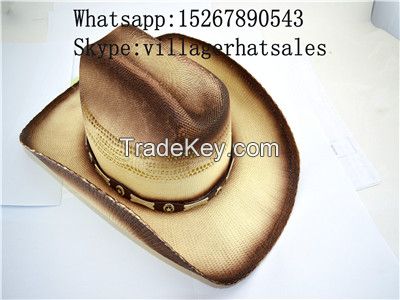 VG-MW001Cowboy Hat with Leather Ling, Customized Logos are welcomed