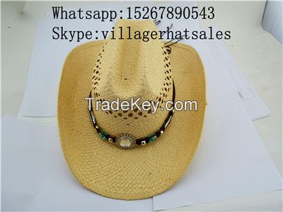 VG-MW001Cowboy Hat with Leather Ling, Customized Logos are welcomed