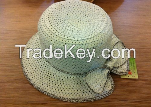 VG-WV009Women's Visor straw hat in heather effect metal chain twisted