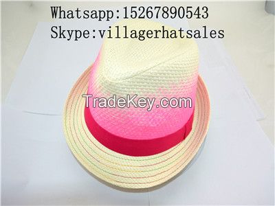 VG-MF001White Fedora Hat, Made of Paper Straw, One Size Fits All, Ideal