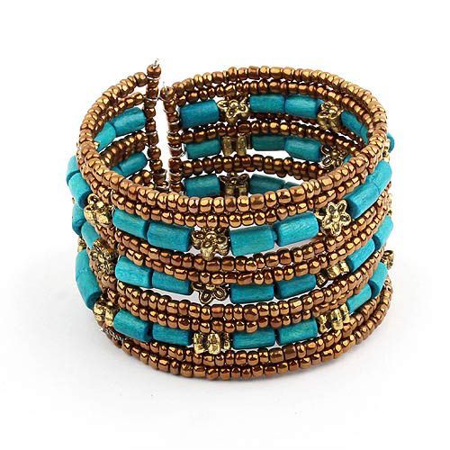 Fashion Multicolor Beads Bangles -Navy Blue