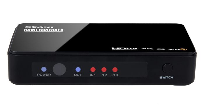 HDMI Switch 3X1, HDMI Switcher 3X1, with IR remote control, HDMI V1.4, 4Kx2K and 3D supported.