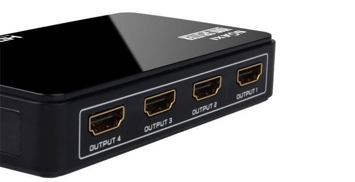 HDMI Splitter 1X4, HDMI Distributor 1X4, 4 way HDMI Splitter, HDMI V1.4, support 4Kx2K and Full 3D