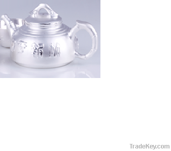 Bamboo silver Teapot