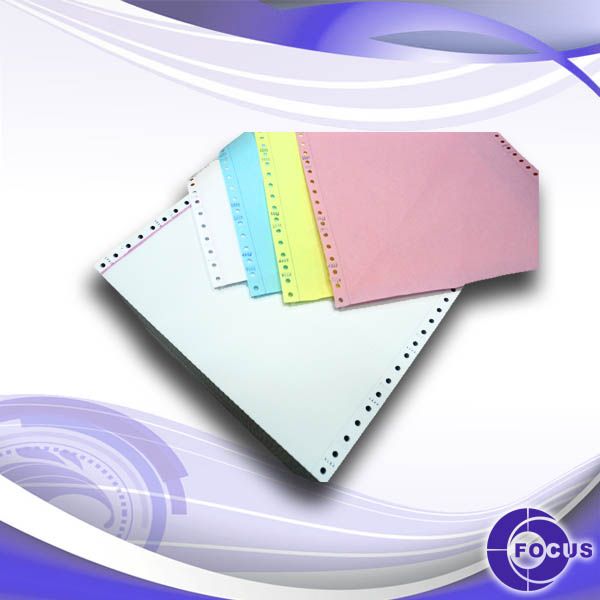 Carbonless paper continuous forms