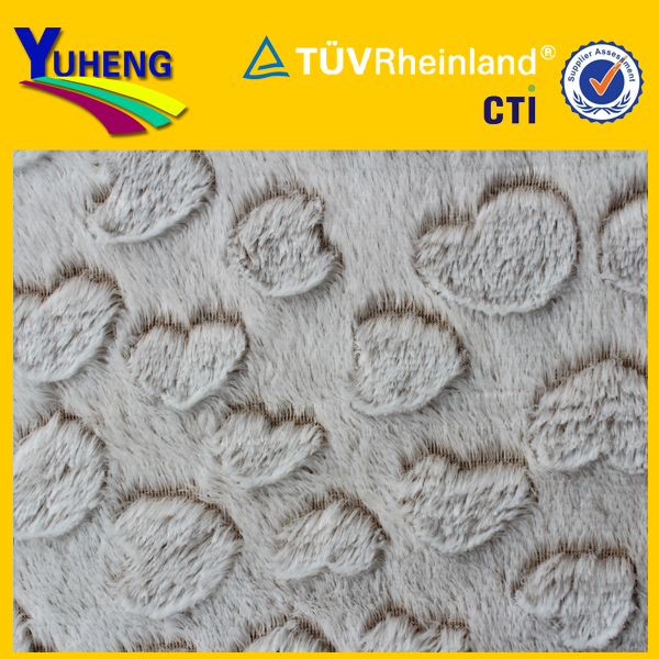 printed embossed pv plush fabric for blanket