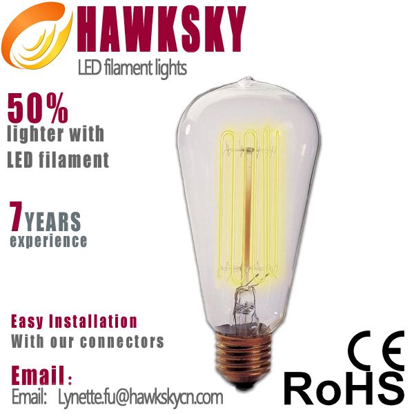 German IS machine test 99.999% gold line CE ROHS China led filament lights factory 