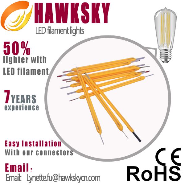 German IS machine test 99.999% gold line CE ROHS China led filament lights factory 