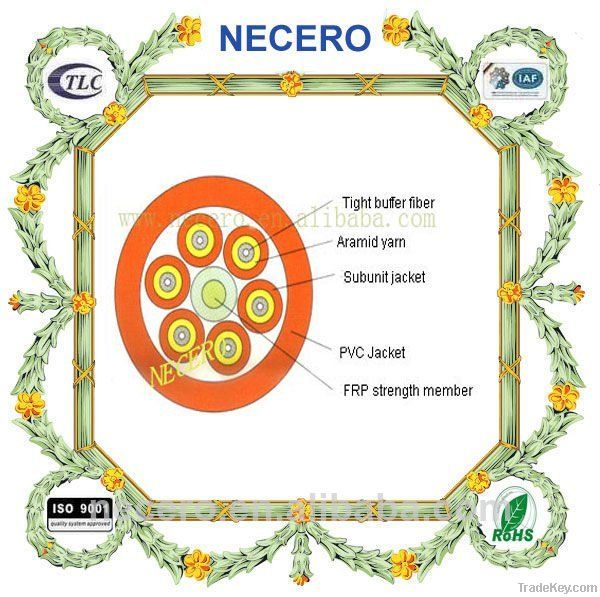 Indoor multi-fiber breakout fiber cable 16core