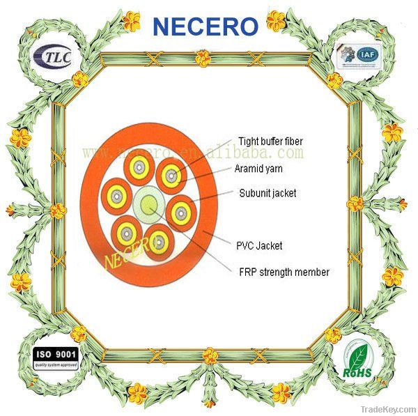 Indoor multi-fiber breakout fiber cable 10core