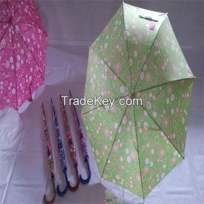 YS-1072Pongee Colorful  Glassfiber Frame straight Umbrella Rain Umbrella