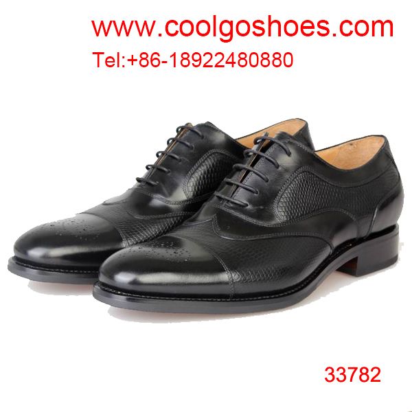 Coolgo black top quality men dress shoes goodyear quality