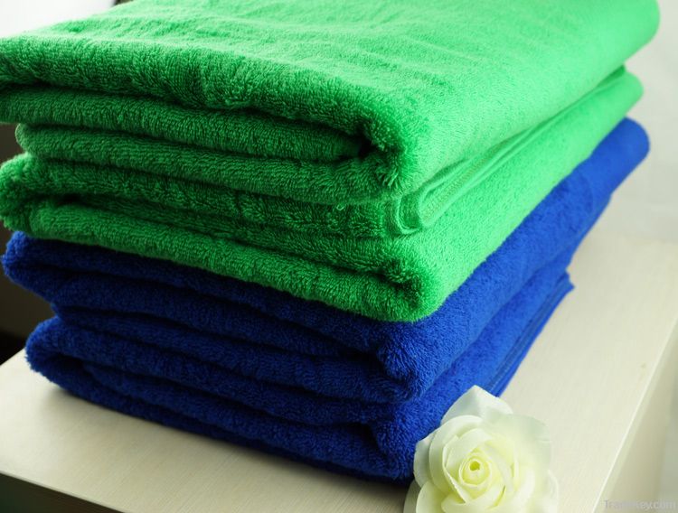 Bright colored towel for hotel use