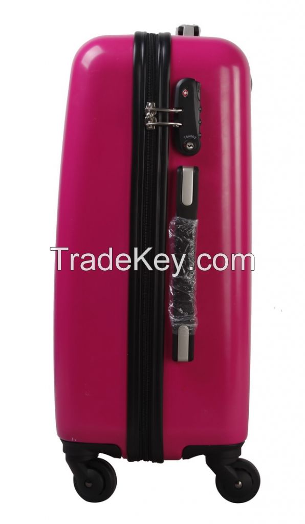 Rose red TSA locked luggage with 210 D nylon lining