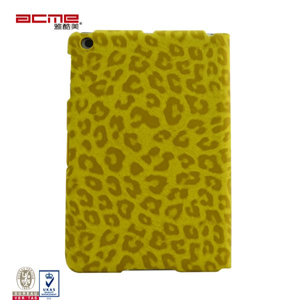 Fashion leopard print PU leather flip portfolio case cover for iPad mini 7 inch screen