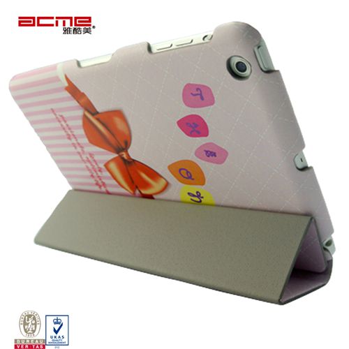 Stylish print PU leather flip folio case cover for iPad 5, 360 rotation fold stand,