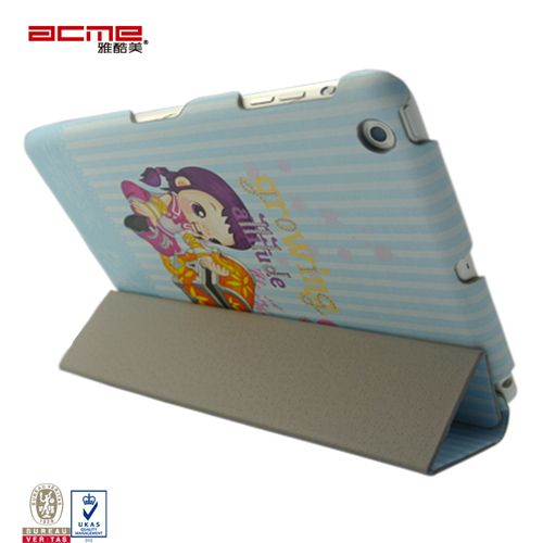 Stylish print PU leather flip folio case cover for iPad 5, 360 rotation fold stand,