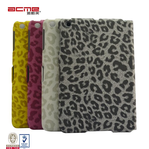 Fashion leopard print PU leather flip portfolio case cover for iPad mini 7 inch screen 