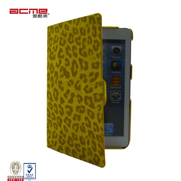 Fashion leopard print PU leather flip portfolio case cover for iPad mini 7 inch screen 