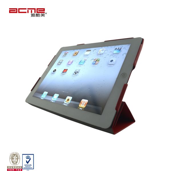 PU leather 360 rotating stand smart case cover for iPad 2 3 4, 