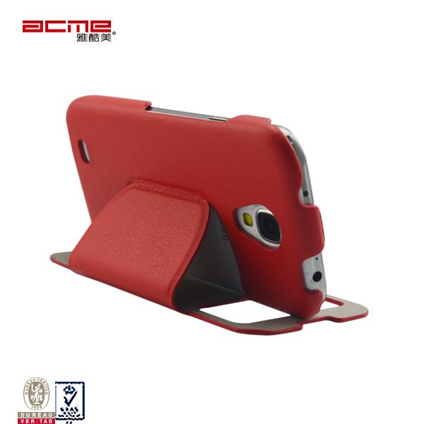 Mobile phone PU leather case leg stand for Samsung Galaxy S4