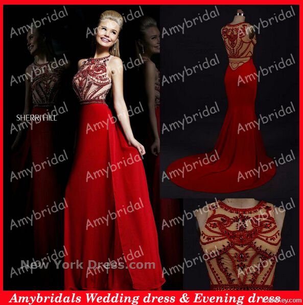 AM0640 Real picture off shoulder crystal beaded turkish evening dresse