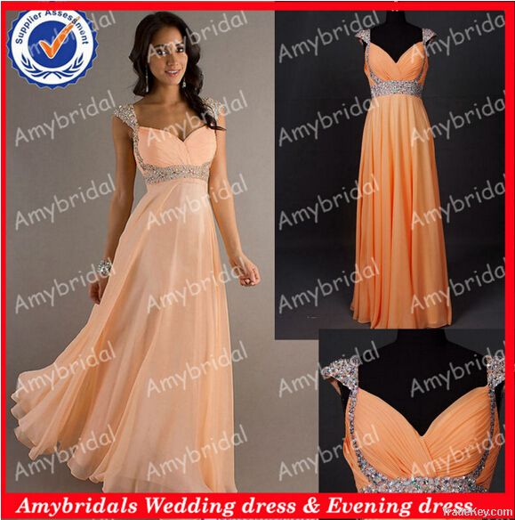 SA6366 Real picture beaded strap cheap evening dress made in china