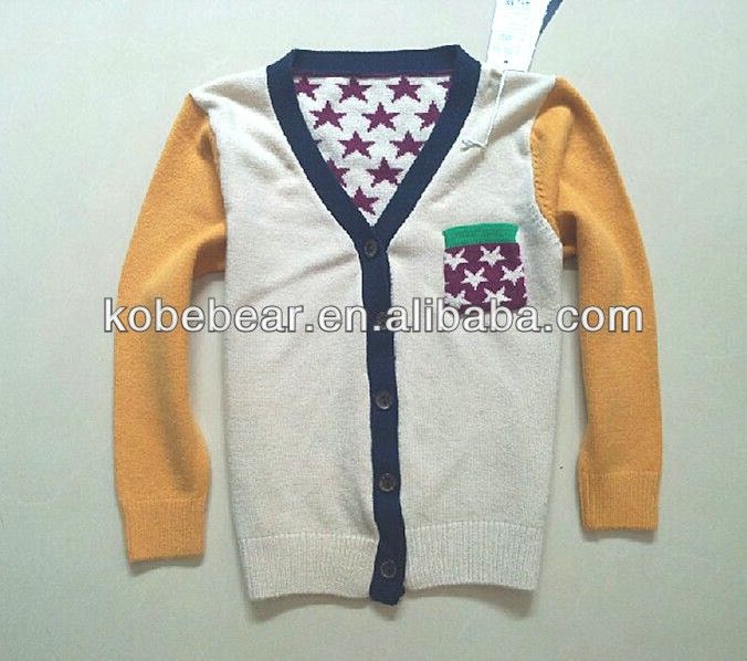 new style children sweater boy knitted garment cardigan stars