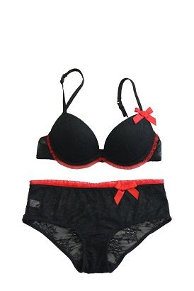 fashionable sexy women underwear lace bra and boxer