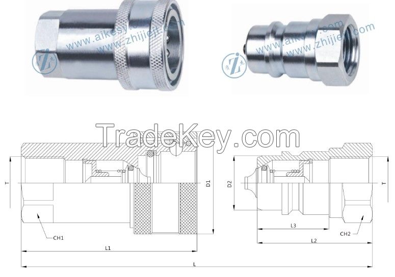 ZJ-YAA ISO7241-1A close type hydraulic quick release coupling