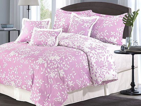 Pink Color 75GSM Microfriber Bedding Comforter Set