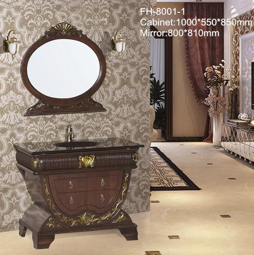 the lastest design wooden bathroom cabinets with glass table cheap price