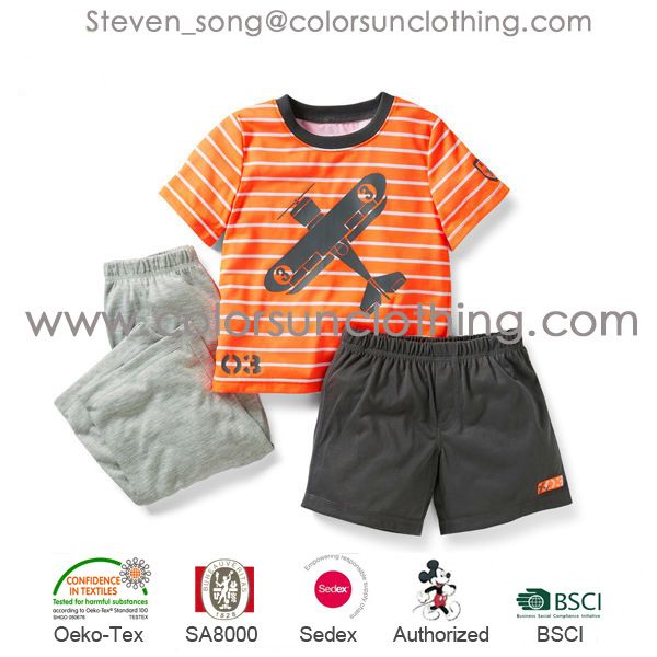 Hot sale summer Boys clothing set Baby Boys Casual Clothing Sets 2014 Kids Apparel Hippo T-shirt+ Short Pant