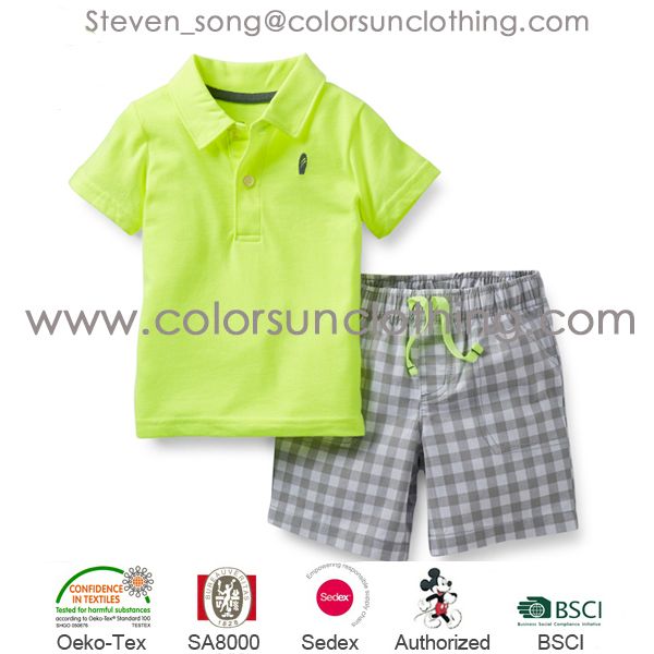 Hot sale summer Boys clothing set Baby Boys Casual Clothing Sets 2014 Kids Apparel Hippo T-shirt+ Short Pant