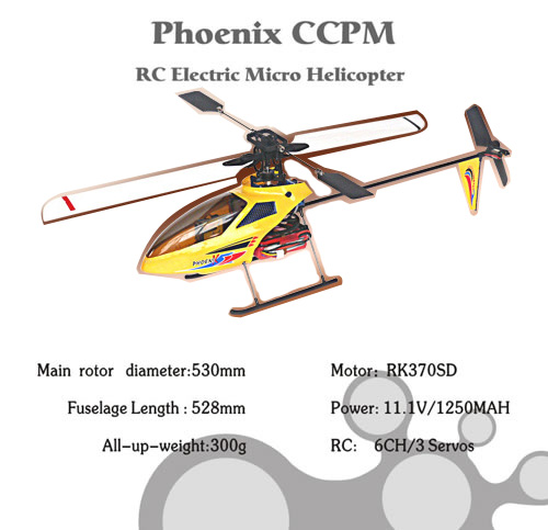 6 channel CCPM ready to fly helicopter PHOENIX