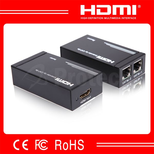 High Performance 120m HDMI Extender By Cat6 Cable With IR Follow TCP/IP Standard 1080p