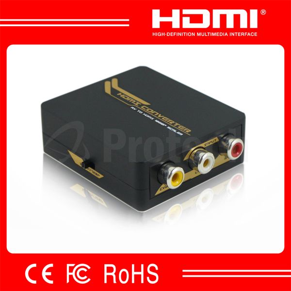 Super Quality AV to HDMI Converter With Scaler Support 3D NTSC PAL Function HDMI Converter Scaler (720p/1080p)