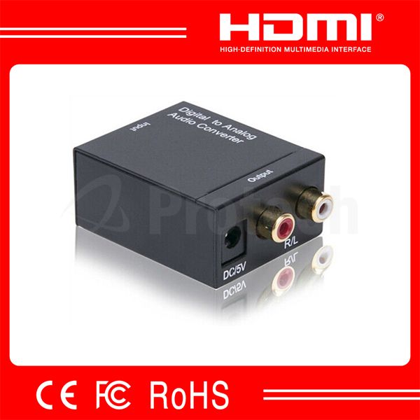 New Model Toslink Coaxial Digital to Analog Audio Converter R/L With Factory Price Mini Audio Converter 