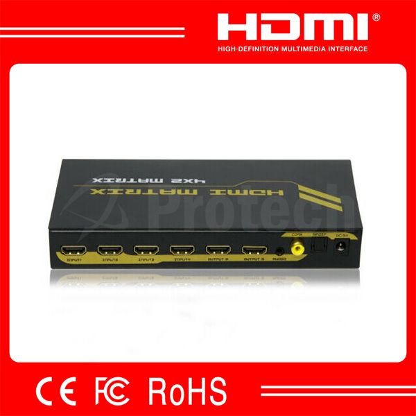 Unique Design V1.3 4x2 HDMI Matrix ,4x4 HDMI Matrix Switch RS232,8x8 HDMI Matrix Support 3D With IR Remote Control 