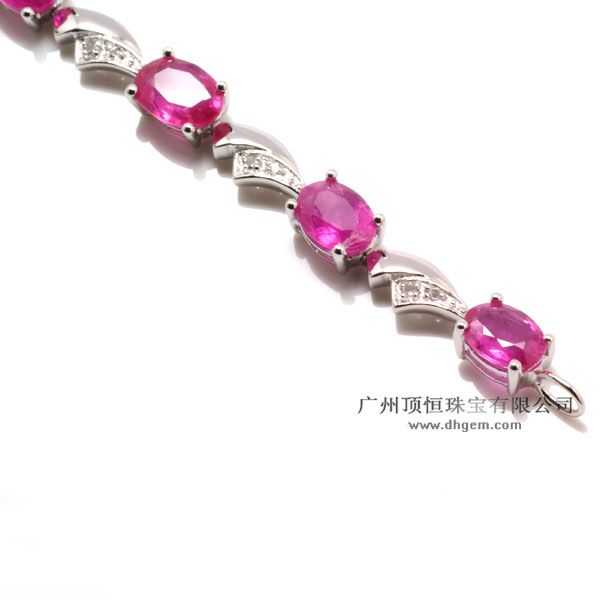 Wholesale Price China Supplier White gold Charm Bracelet With Tourmaline Stone