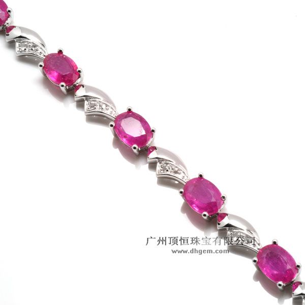 Wholesale Price China Supplier White gold Charm Bracelet With Tourmaline Stone