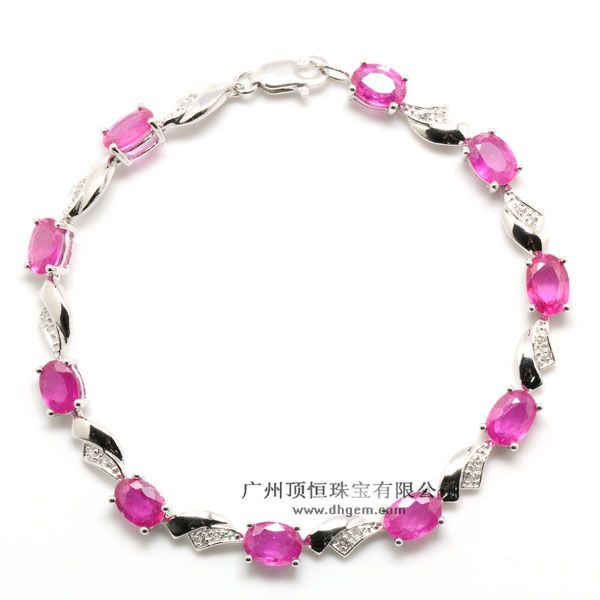 Wholesale Price China Supplier White gold Charm Bracelet With Tourmaline Stone