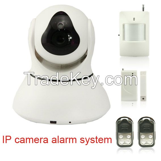 two-way audio intercom WIFI indoor IP camera alarm system smartphone APP control