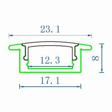 Aluminum led profile 12v/24v led bar 8mm slim cabinet lamp for led strip recessed installation ALP001