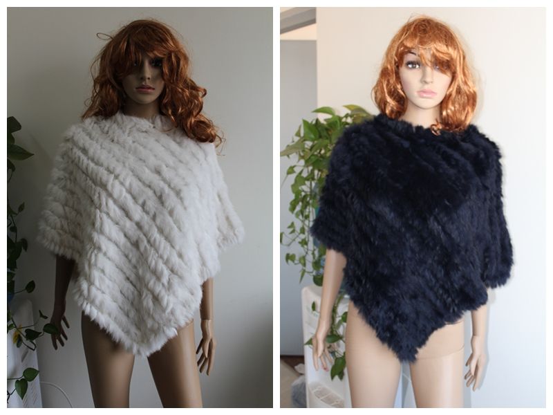 CPA FREE SHIPPING*Genuine Rabbit fur poncho/shawl/jacket/Coats*wholesale&retail